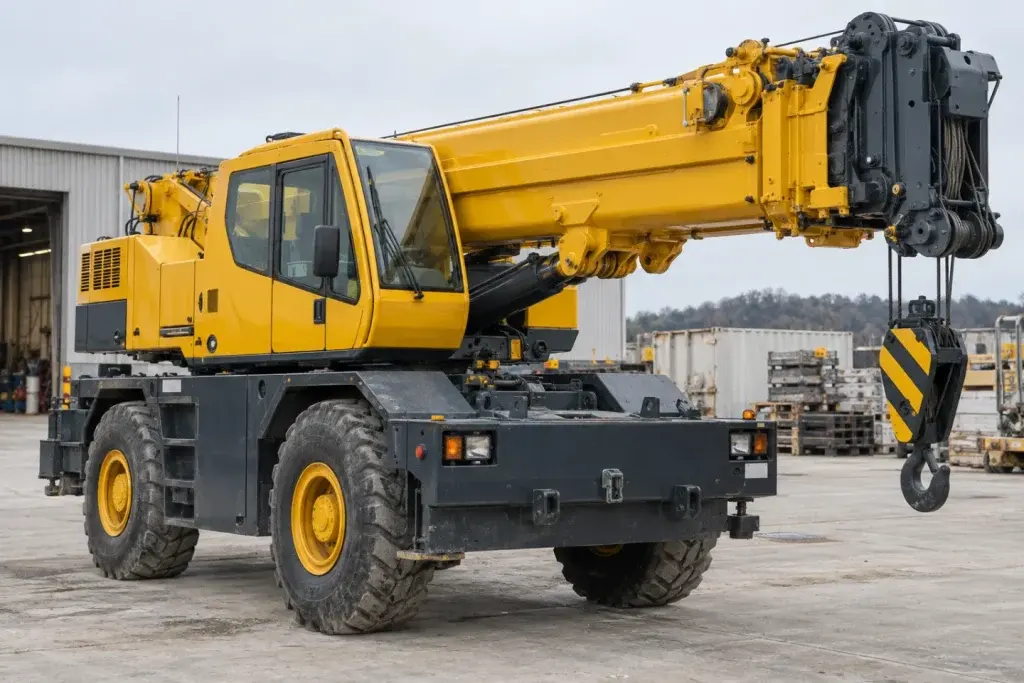Cẩu địa hình kiểu Nhật minh họa nhóm thiết bị nâng chuyên dụng