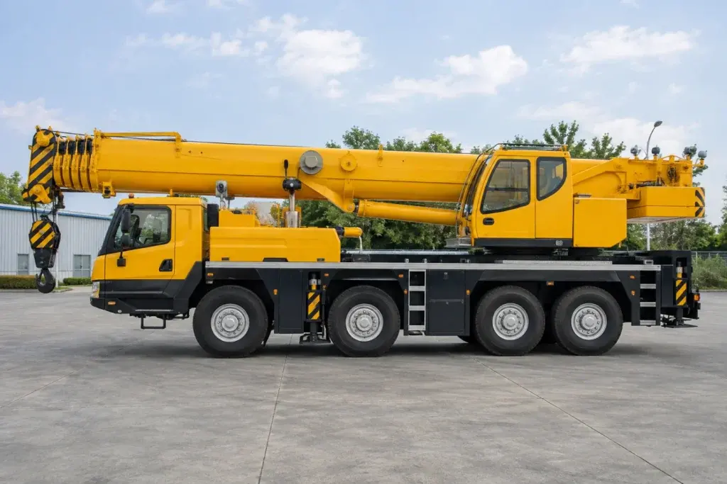 Xe ô tô có thiết bị cần cẩu tại khu vực kiểm tra phương tiện